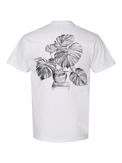 Monstera tee featuring a monstera plant on a white t-shirt