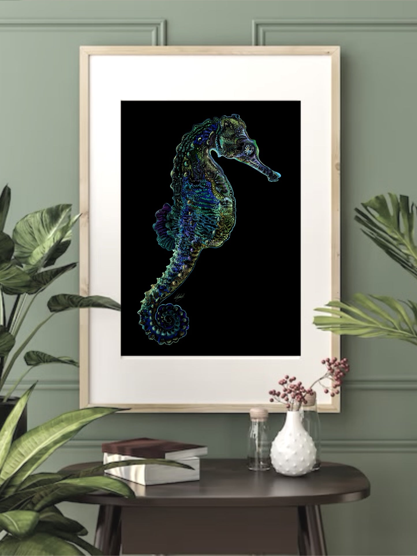 Seahorse art print