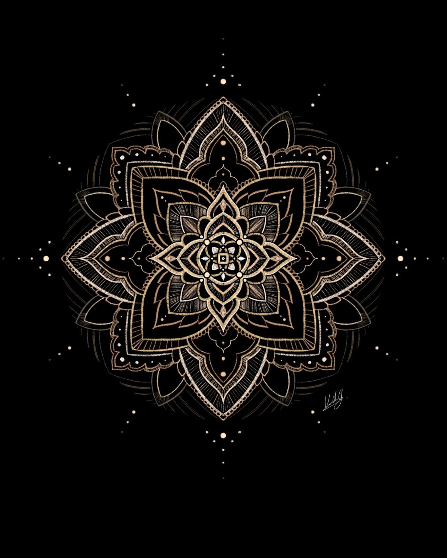 Close-up view of the Transform Art Print, showcasing the intricate mandala and psychedelic details.